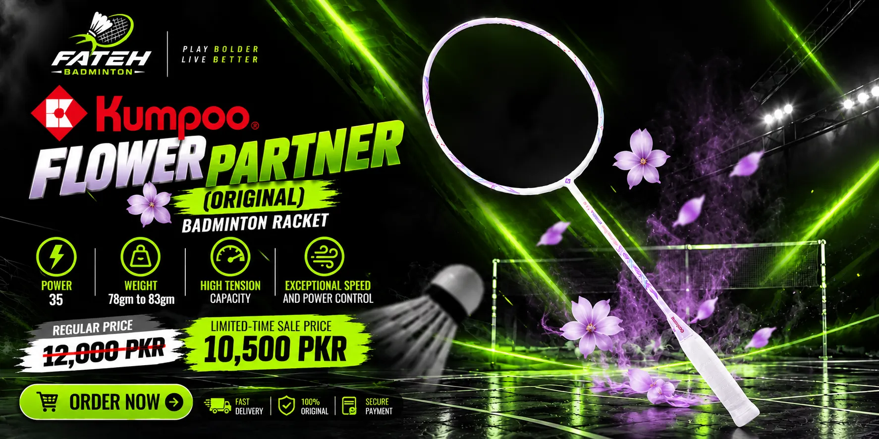 Kumpoo Flower Partner Original Badminton Racket
