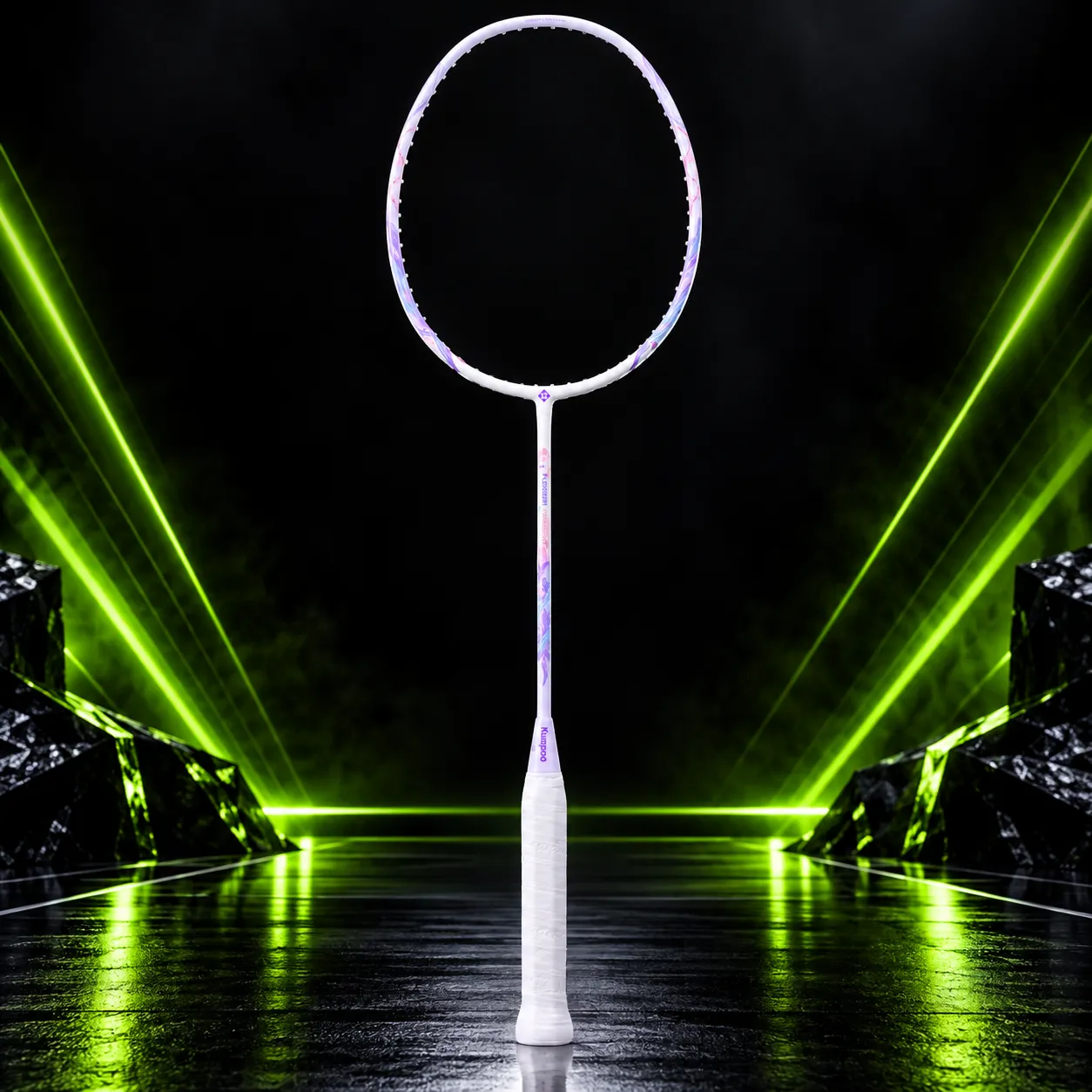 Kumpoo Flower Partner original badminton racket with white frame