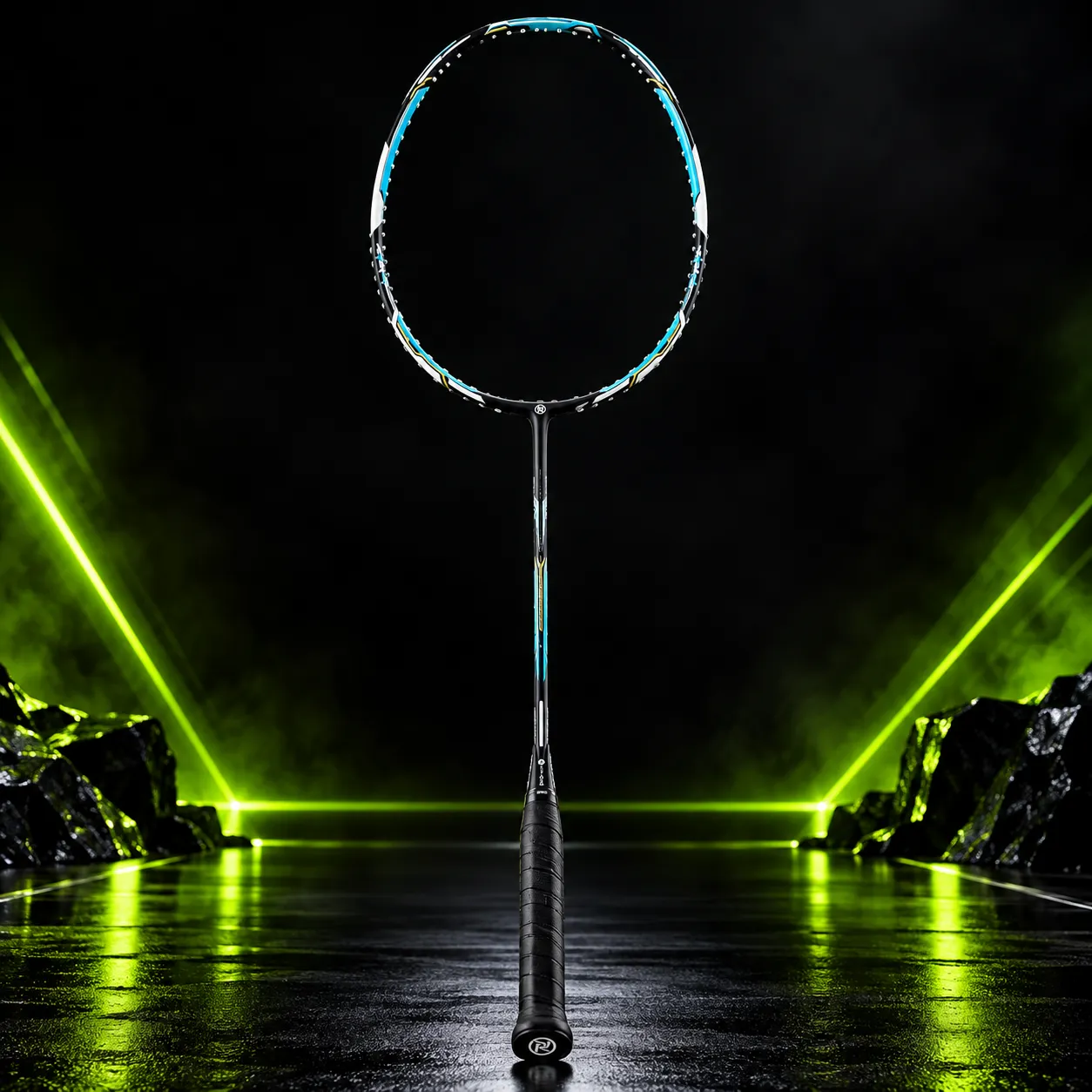 Protech Aston XP original badminton racket with teal and black frame