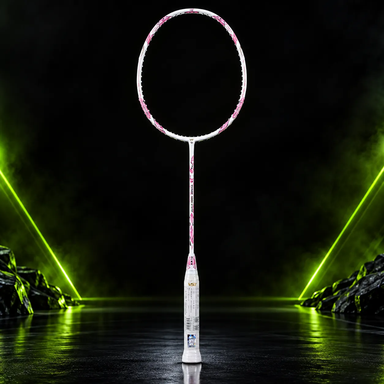 VS TMR 1000 original badminton racket with white and pink frame